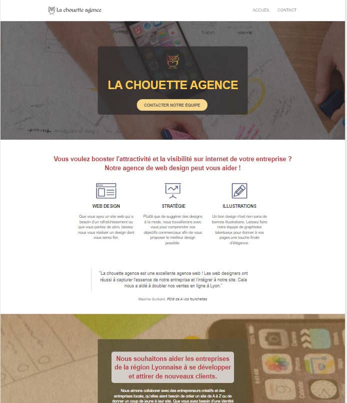 Optimisation du site de la Chouette Agence
